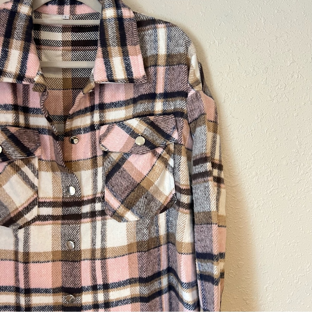 Pink Plaid Shacket - Picture 5 of 9